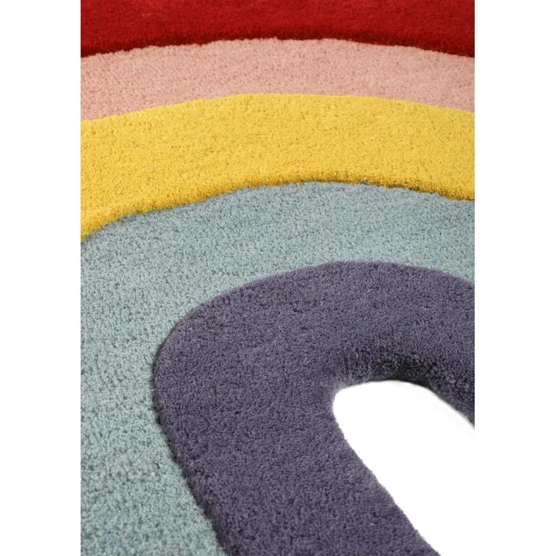 Wool Yellow/Pink/Red Rug