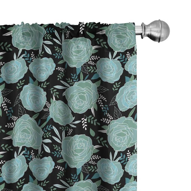 Floral Semi-Sheer Rod Pocket Sliding Panel (Set of 2)