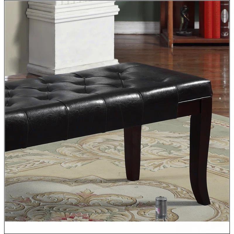 W-Jopns Linon Tufted Bench, Faux Leather A solid basic framework, comfortable, durable and beautiful