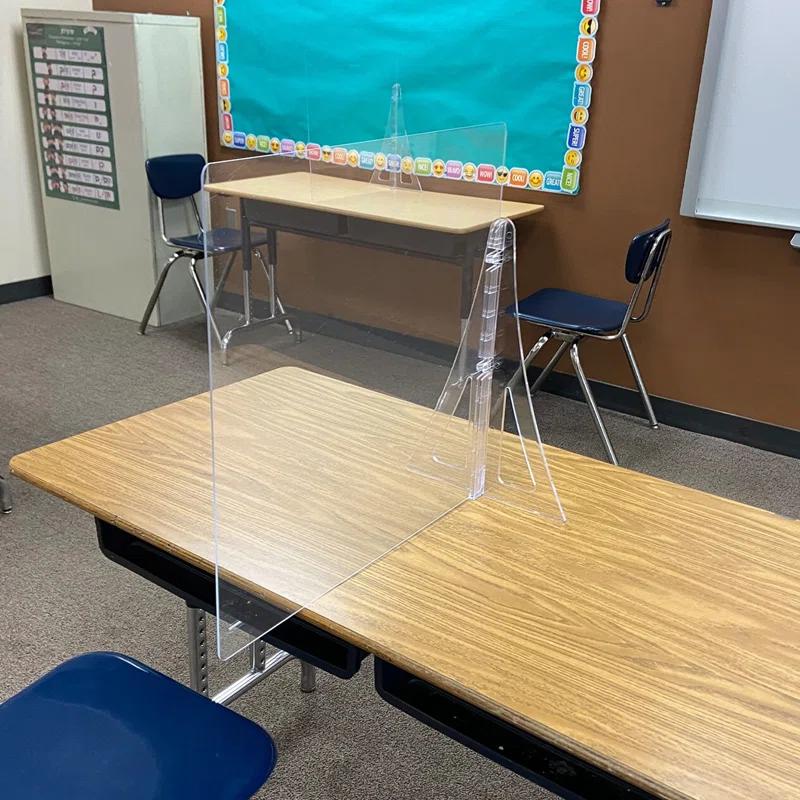 Azar Displays 23.5" x 31.5" Single Leg Partition PLEXIGLASS Shield, 2- Pack (Set of 2)