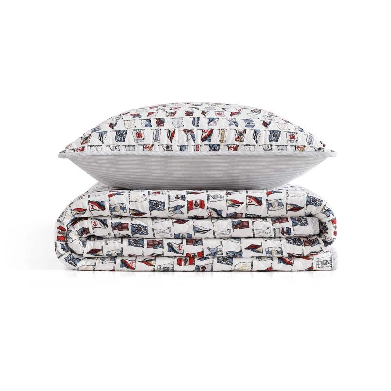 Tommy Hilfiger Tommy Hilfiger Ithaca Stripe Cotton Reversible Quilt Set