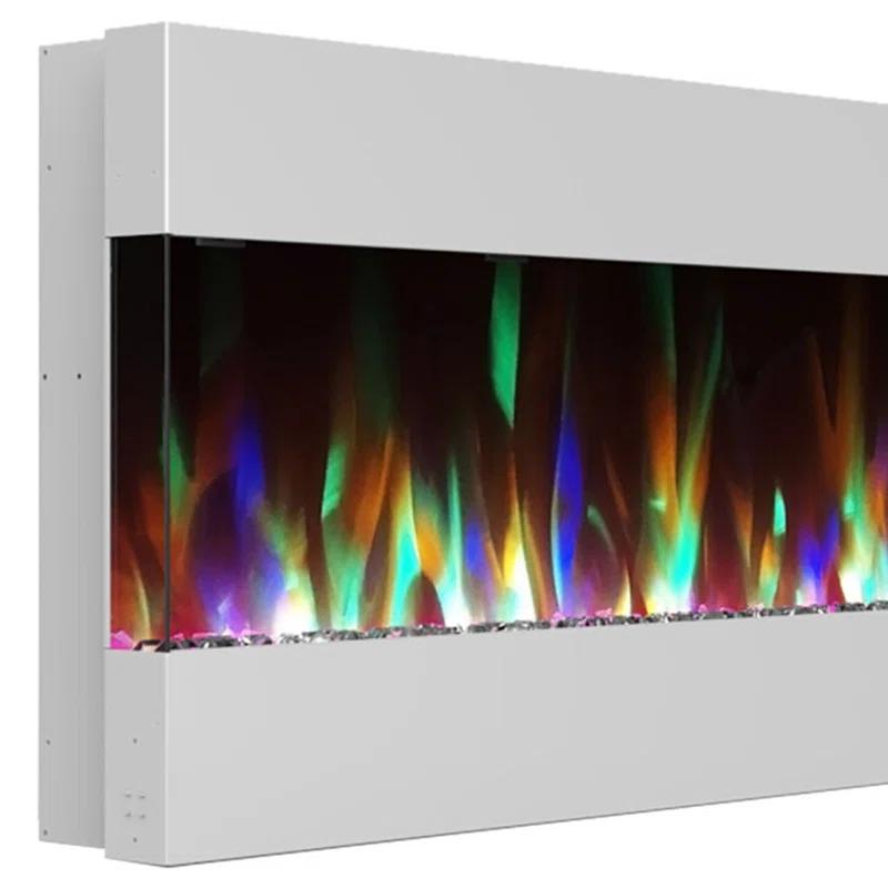 Cambridge Cambridge Recessed Wall Mounted Electric Fireplace with Crystal Rock Display