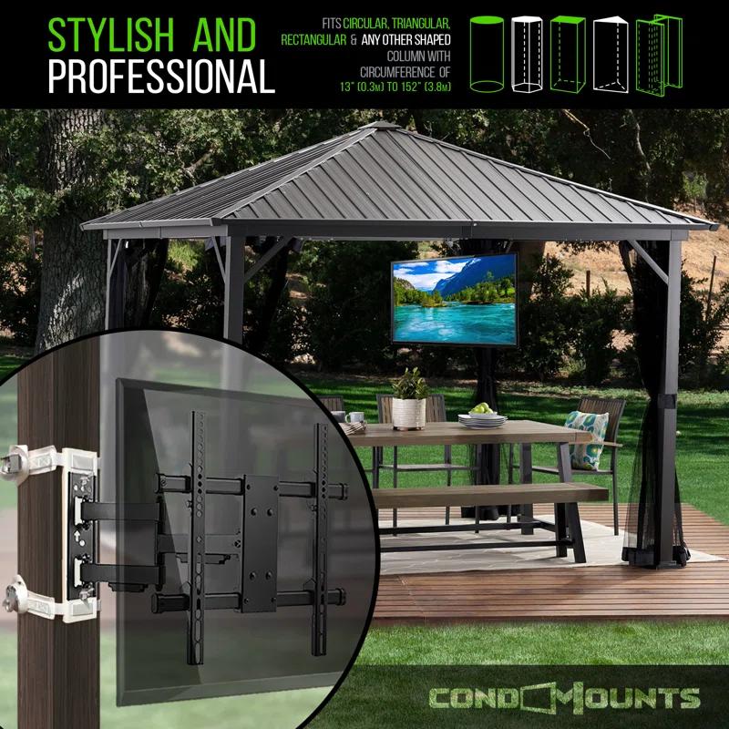 Condo Mounts CondoMounts NO Drill Full Motion Pillar TV Mount,Holds 80lbs,Fits 8" & Wider