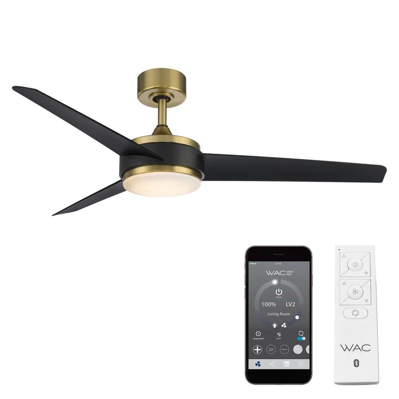 WAC Limited Fans 54" Mod 3 - Blade Outdoor/Indoor Smart Ceiling Fan with Remote Control and Dimmable LED Light Kit Included, Works With Google Assistant, Amazon Alexa, iOS And Android APP