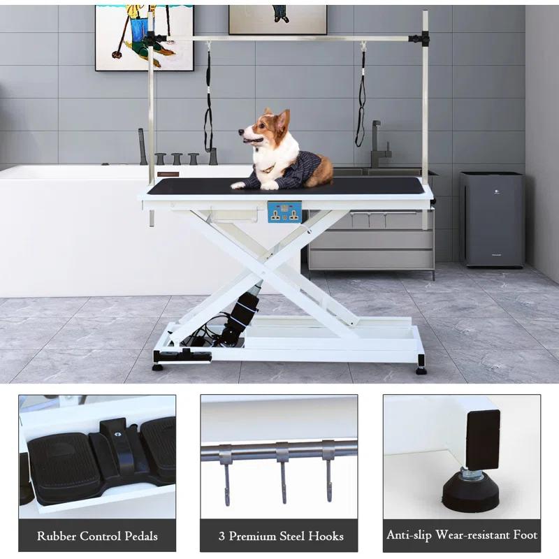 SoarFlash 36'' H x 49.6'' W x 26'' D Metal Adjustable Dog Electric Grooming Table