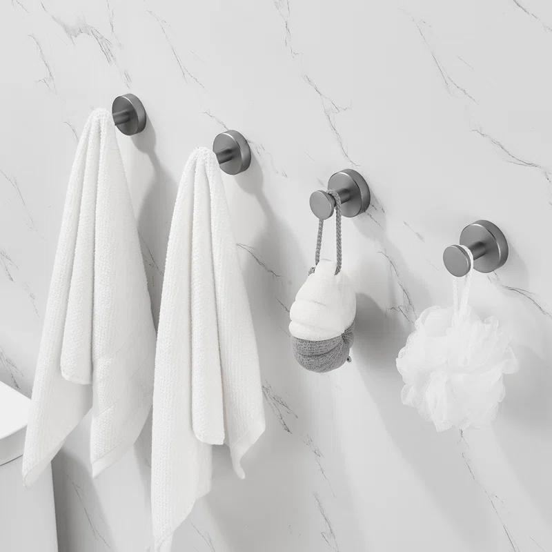 Hermitage Bath HB-TH2-GY Redolent 2 Pack Knob Robe/Towel Hook Withscrews In Grey