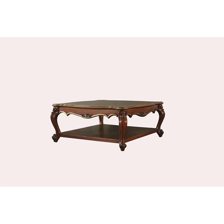 FOSHNATURE Solid Wood 4 Legs Coffee Table with Storage | Wayfair