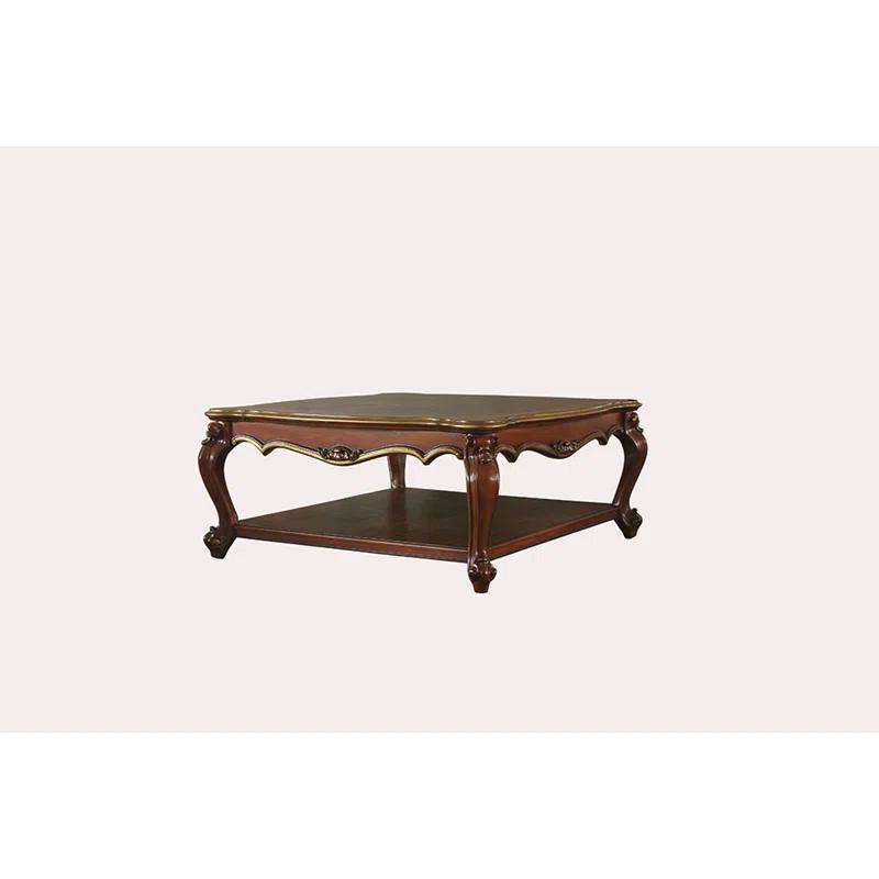 FOSHNATURE Solid Wood 4 Legs Coffee Table with Storage | Wayfair