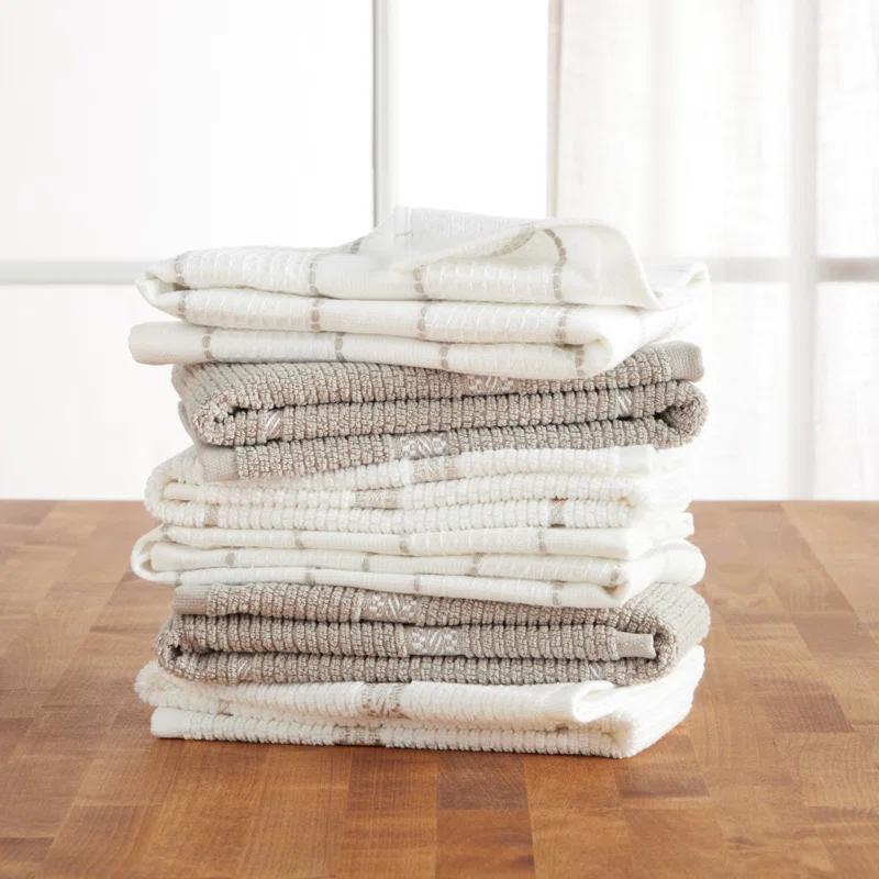 Martha Stewart Martha Stewart Modern Waffle Kitchen Towel Set 6-Pack, Linen, 16"x28" (Set of 6)