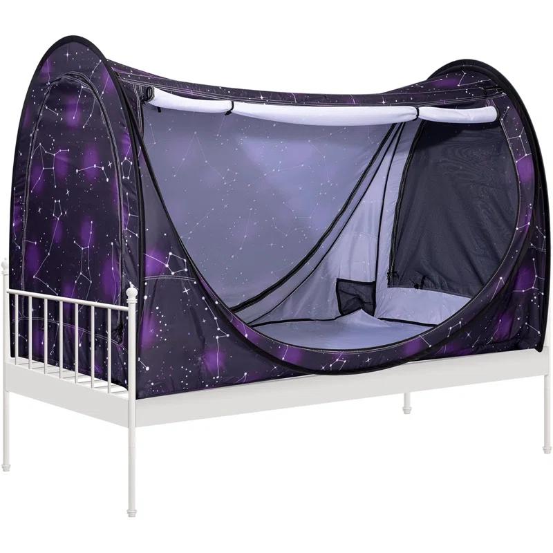 VIVOHOME Polyester Pop-Up Privacy Bed Canopy Twin Size