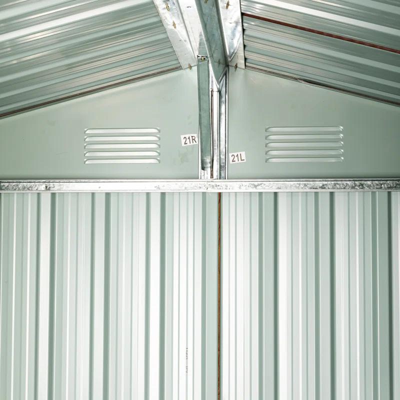 6Ft X 6Ft Outdoor Metal Storage Shed With Metal Floor Base ,With Window