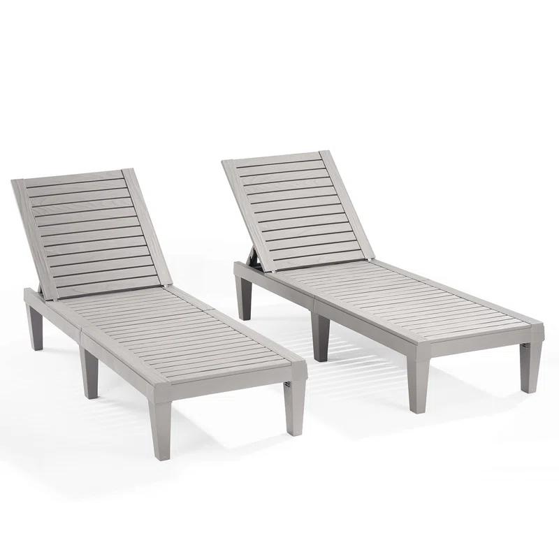 Nestl Nestl Waterproof, Lightweight, and Adjustable Outdoor Polyresin Chaise Lounge Chair Set (Set of 2)