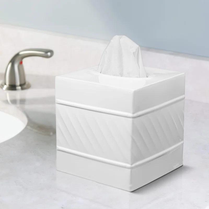 Monarch Abode Wave Embossed Metal Tissue Box Cover