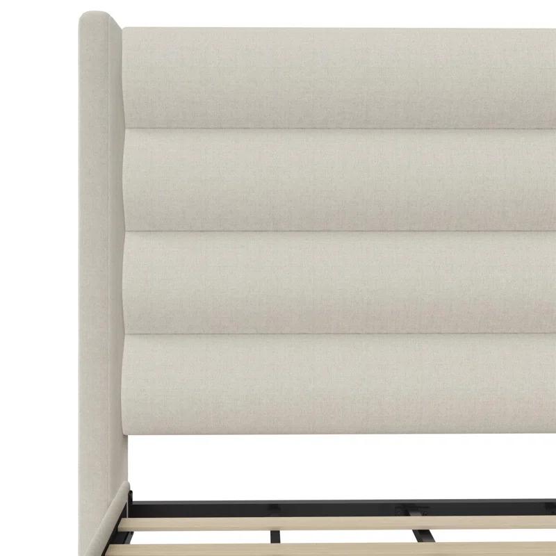 Novogratz Louis King Upholstered Wingback Bed