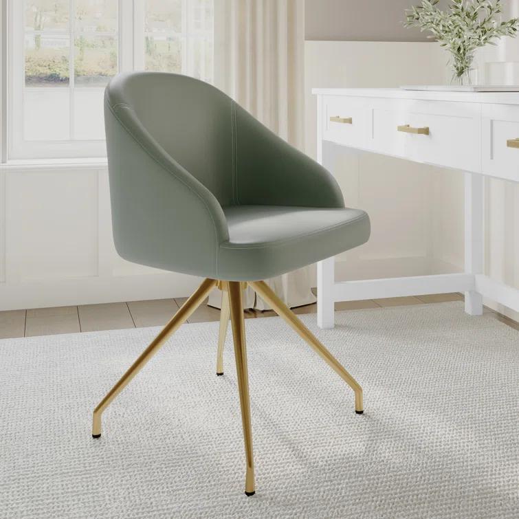 Martha Stewart Martha Stewart Sora Upholstered Stationary Swivel Home Office Chair