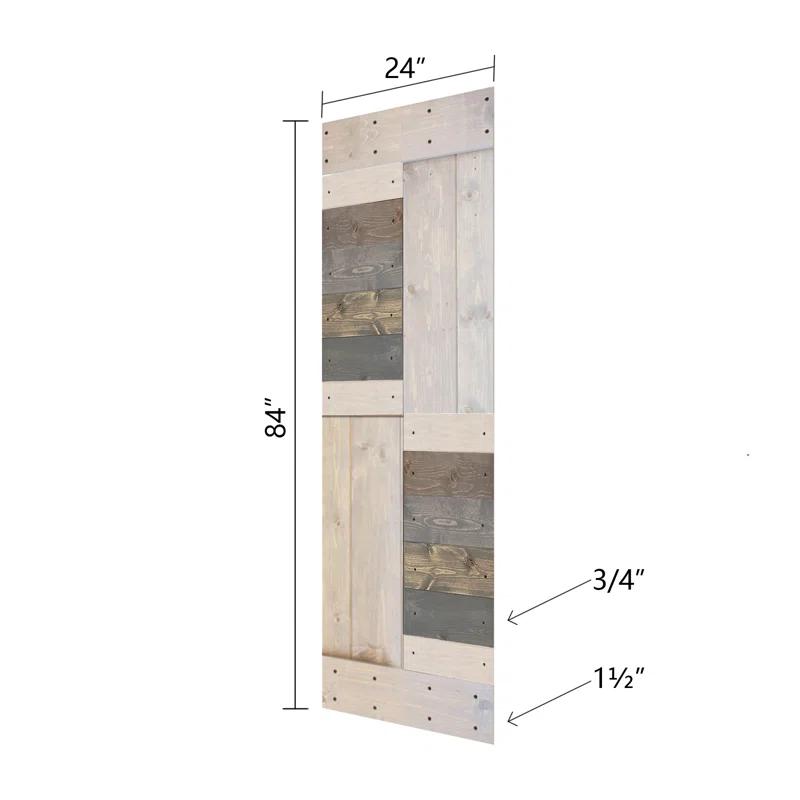 Mr. Wood Patented Product S Style Sliding Barn Door Without Installation Hardware Kit (Door Slab Only) - Assembly Required