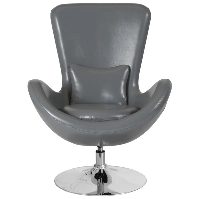 Flash Furniture Stackable Leather Seat Reception Chair with Metal Frame