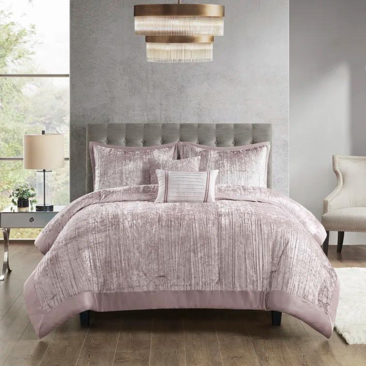 Madison Park Lee 5 Piece Crinkle Velvet Comforter Set