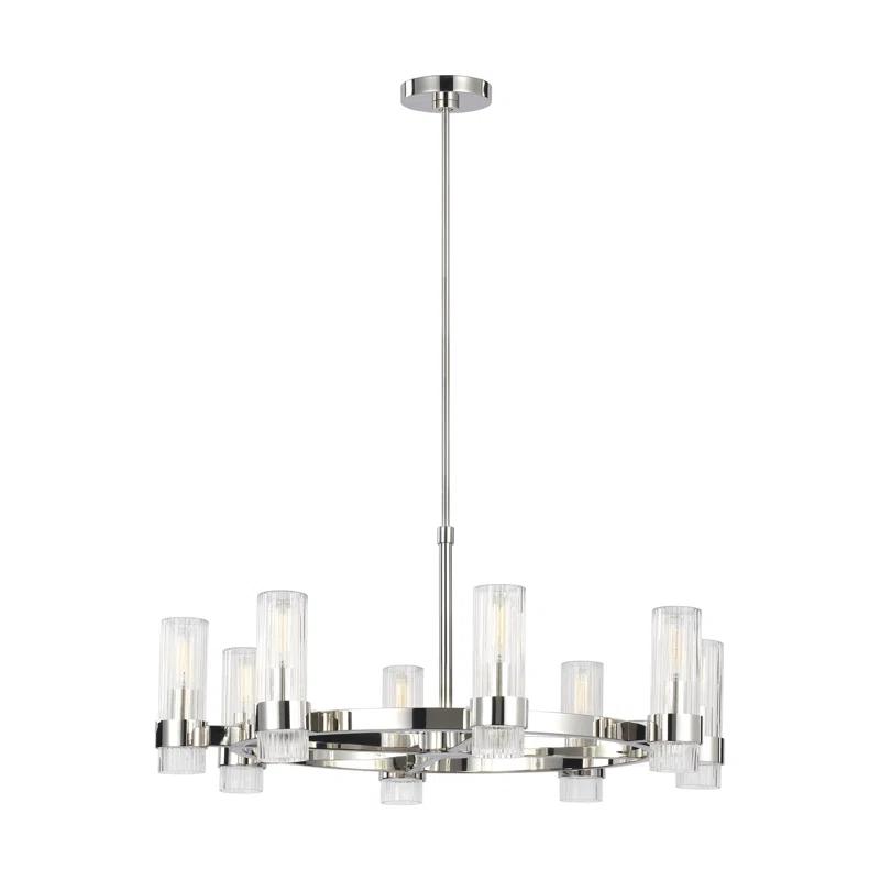 Everly Quinn 8 - Light Dimmable Wagon Wheel Chandelier