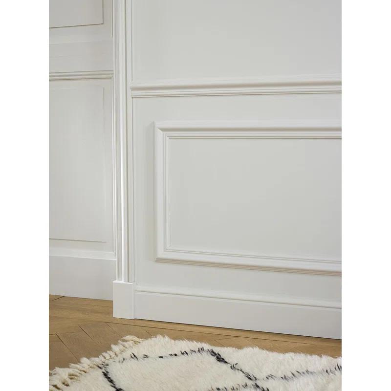 5/8 in D x 4 in W x 78-3/4 in L Primed White High Impact Polystyrene Baseboard Moulding (Set of 20)