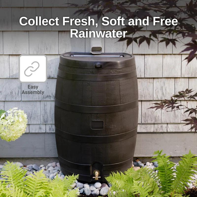 RTS Companies RTS Home Accents 50 Gallon Flat Back Rain Barrel