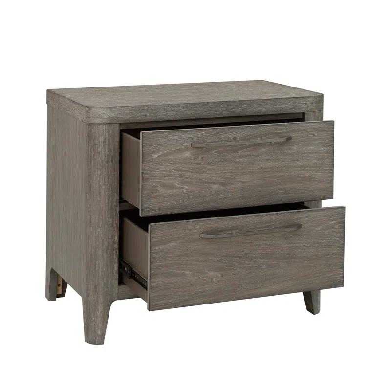 Scott Living Griffith Two Drawer Solid Wood Nightstand