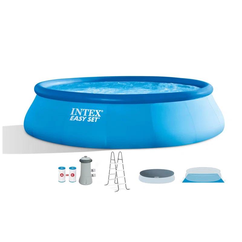 Intex Intex Easy Set Inflatable Kid Swimming Pool with Filter Pump