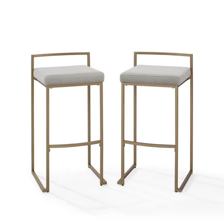 Willa Arlo™ Interiors Progreso Upholstered Counter Stool with Metal Frame (Set of 2)