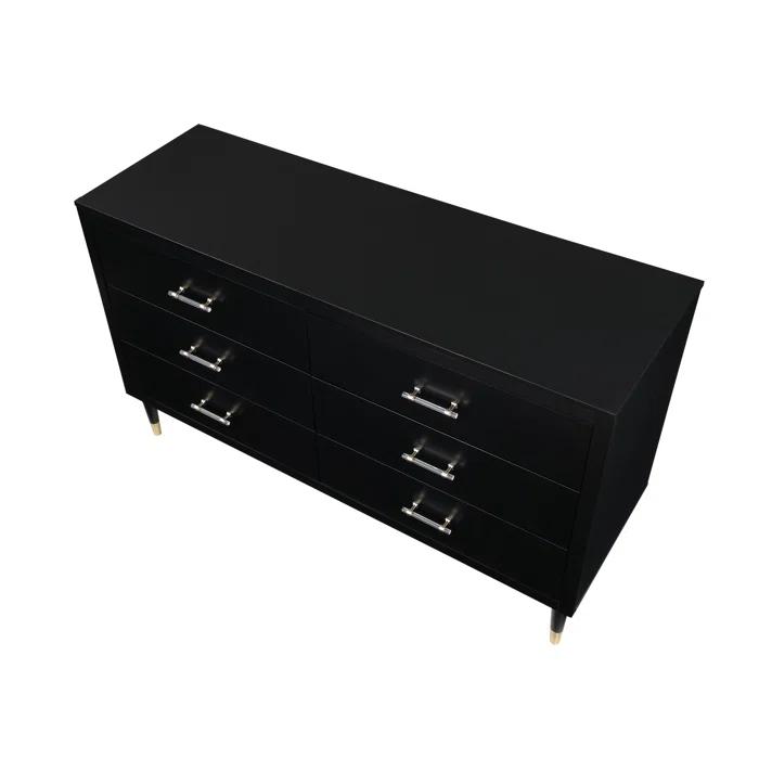 Manhattan Comfort Solid Wood 60'' W 6 - Drawer Dresser