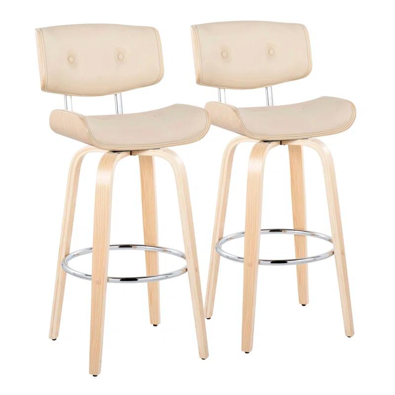 George Oliver Lakyia Swivel Upholstered Counter Stool (Set of 2)