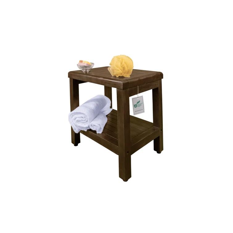 Decoteak Eleganto, Teak Shower Bench, Teak Wood Shower Bench, Teak Shower Bench, Teak Shower Stool