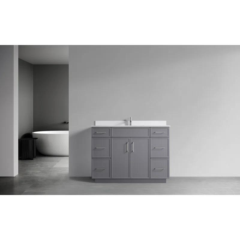Freestanding Vanity with Sink 2 Doors + 6 Drawers - 48"
