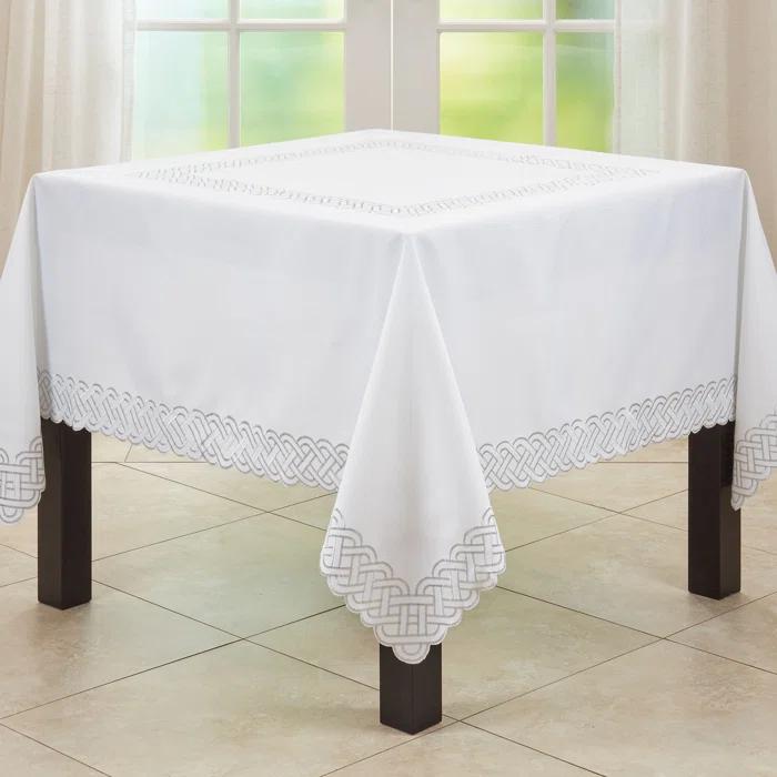 Saro Tablecloth With Braid Embroidery