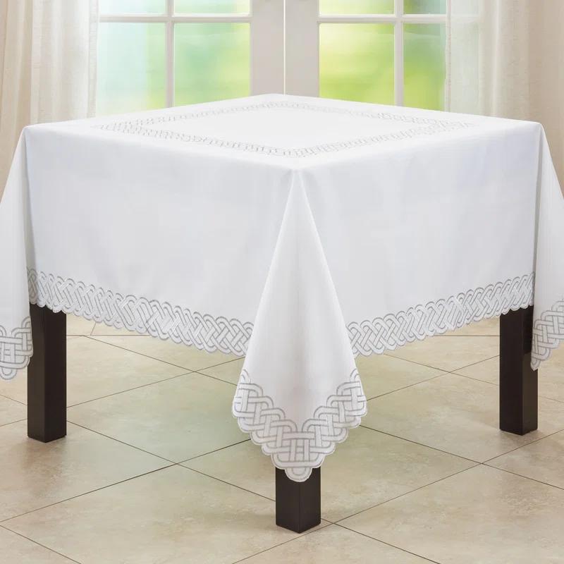 Saro Tablecloth With Braid Embroidery