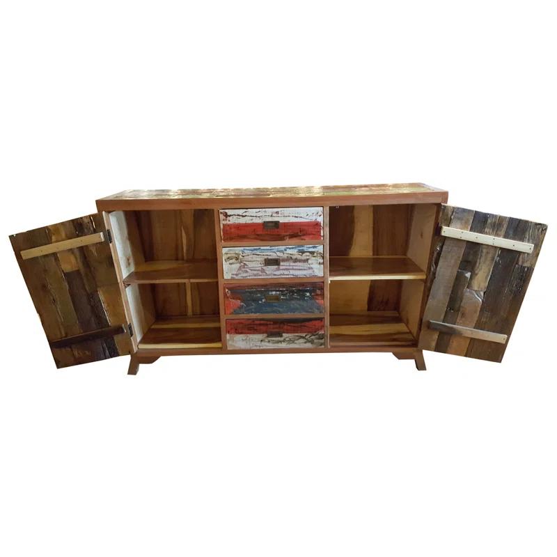 Chic Teak Solid Wood Freestanding Bathroom Cabinet