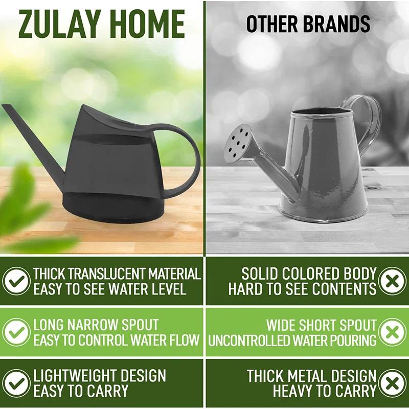 Zulay Kitchen Zulay Home Watering Can for Indoor Plants, Translucent Small Watering Cans, Long Spout Water Can for Outdoor, 1/3 Gallon 1.4L 47oz