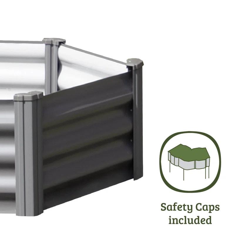 The Organic Garden Co Hakea 3.28' x 3.28' Metal Hex Garden Bed