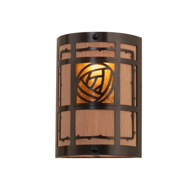 Rustic Lodge Solid Brass Flush Mounted Sconce