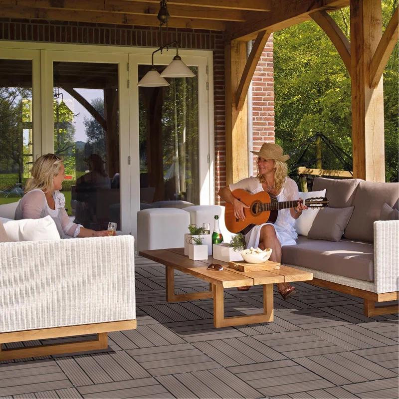 Taroo Clocks Plastic Composite Deck Tiles Set of 20, Sustainable Composite Decking Resist Rust, Water, Weather, Easy to DIY & Maintain, Ideal for Patios, Balconies, Rooftops