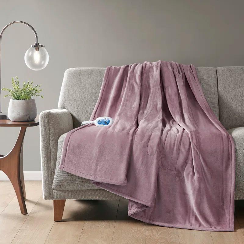 Beautyrest Heated Plush Oversized Throw