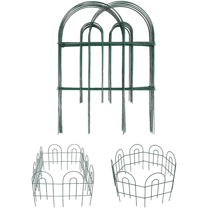 Amagabeli 35panels Decorative Garden Fence 18inchl x 50ft Border Animal Barrier Fence Border Green Thicken