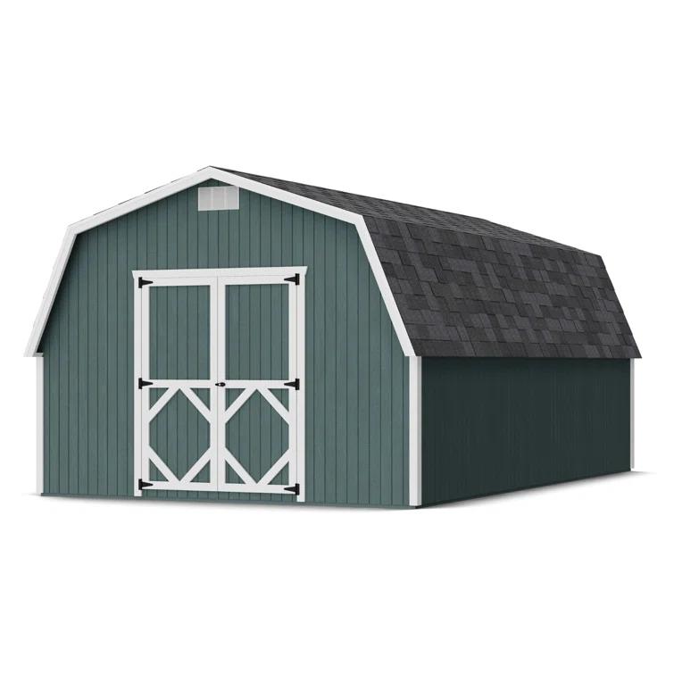 Little Cottage Co. Classic Gambrel Outdoor Wood Storage Barn with 4 ft. Sidewalls