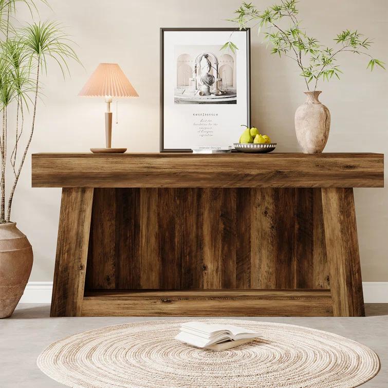 Millwood Pines 63 Inch Long Console Table Farmhouse Sofa Table