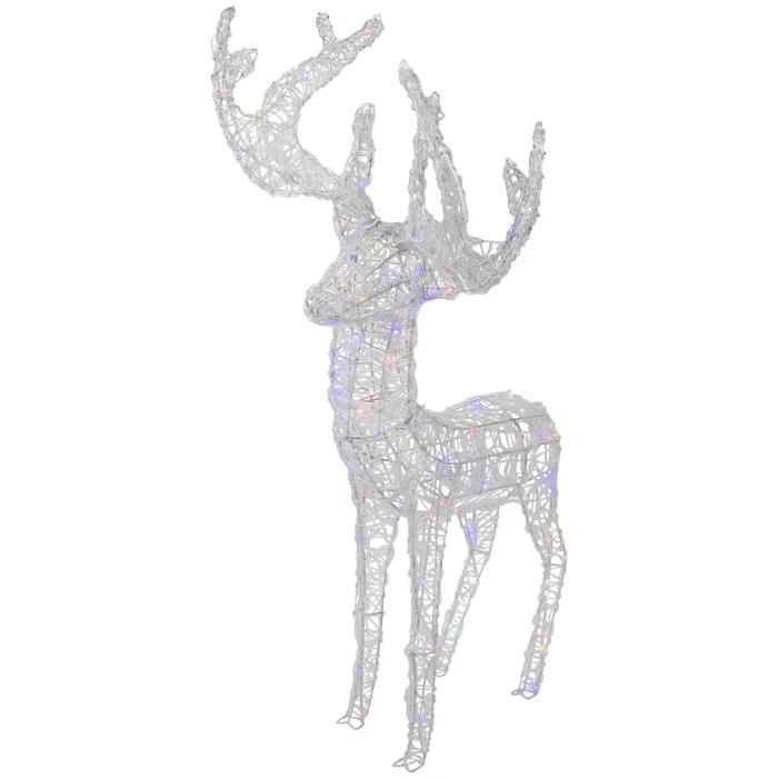 Northlight Seasonal LED Color Changing Commercial Grade Acrylic Reindeer Outdoor Christmas Decoration 46.5"
