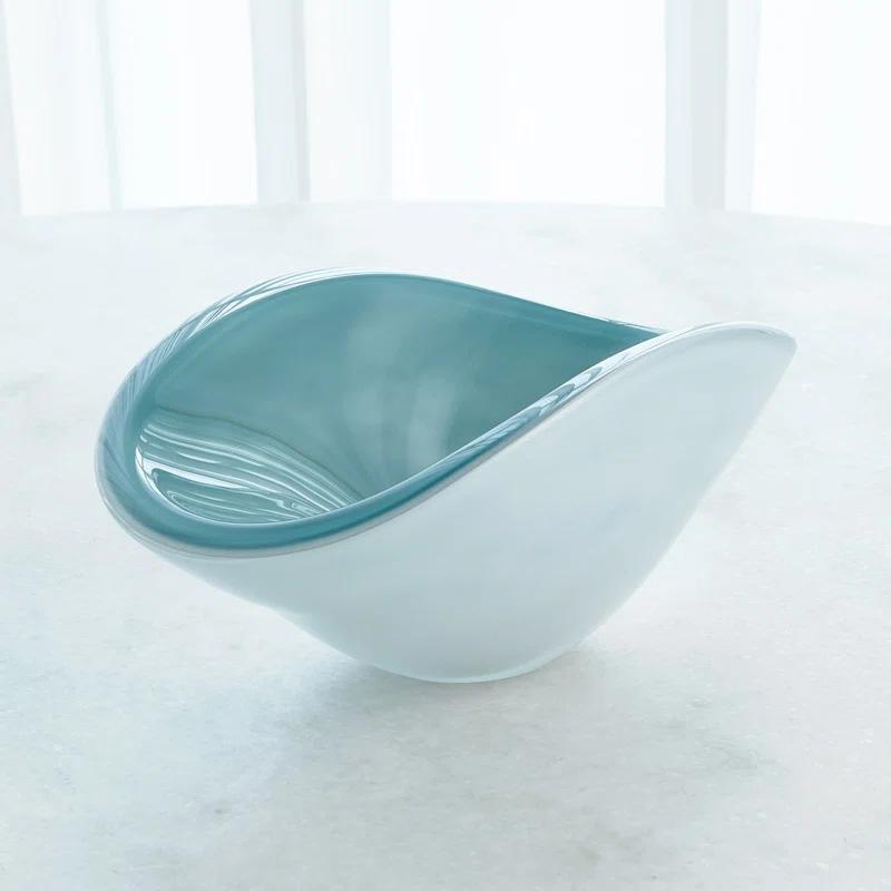 Pinched Cased Glass Bowl-Azure-Lg