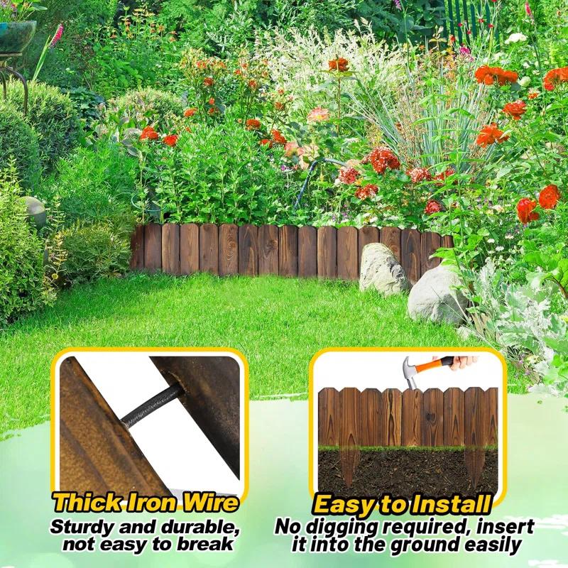 RAYNED LLC Wooden Garden Edging