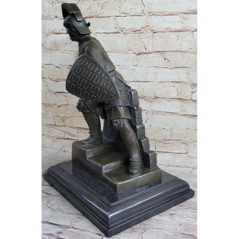 Bloomsbury Market Ayodele Medieval Knight Warrior In Plate Mail Bronze Statue Sculpture Figure 17 Inches X 10 Inches
