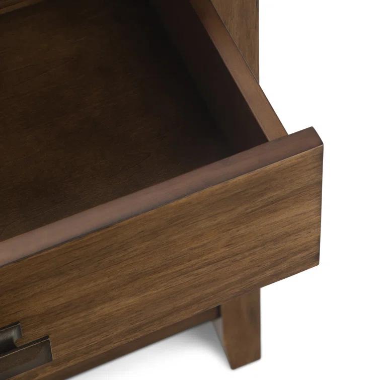 Simpli Home Artisan 24"W Solid Wood Nightstand with Drawer and Shelves