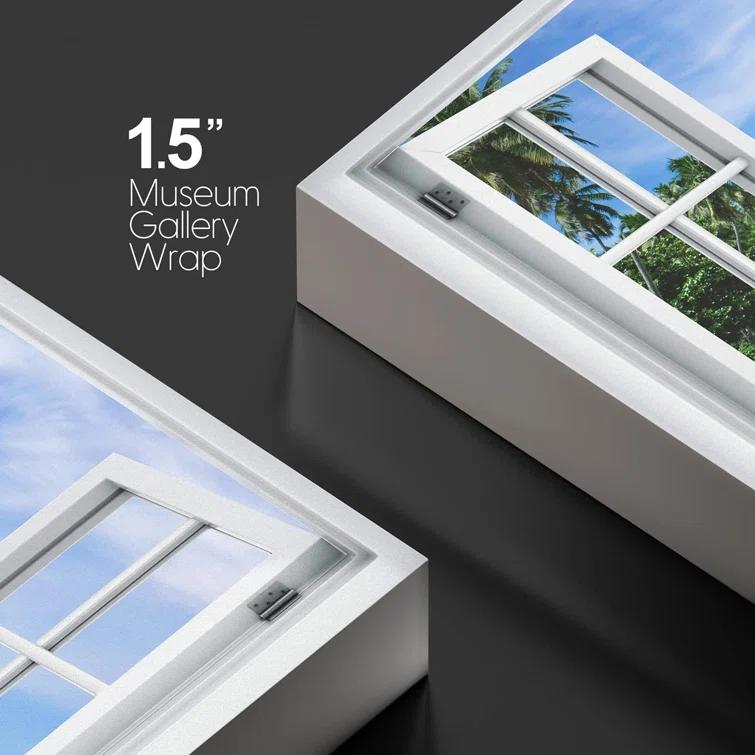 IDEA4WALL Window Scenery " Window View Teal Blue Beach Shore Tropical Island Wilderness Nature "