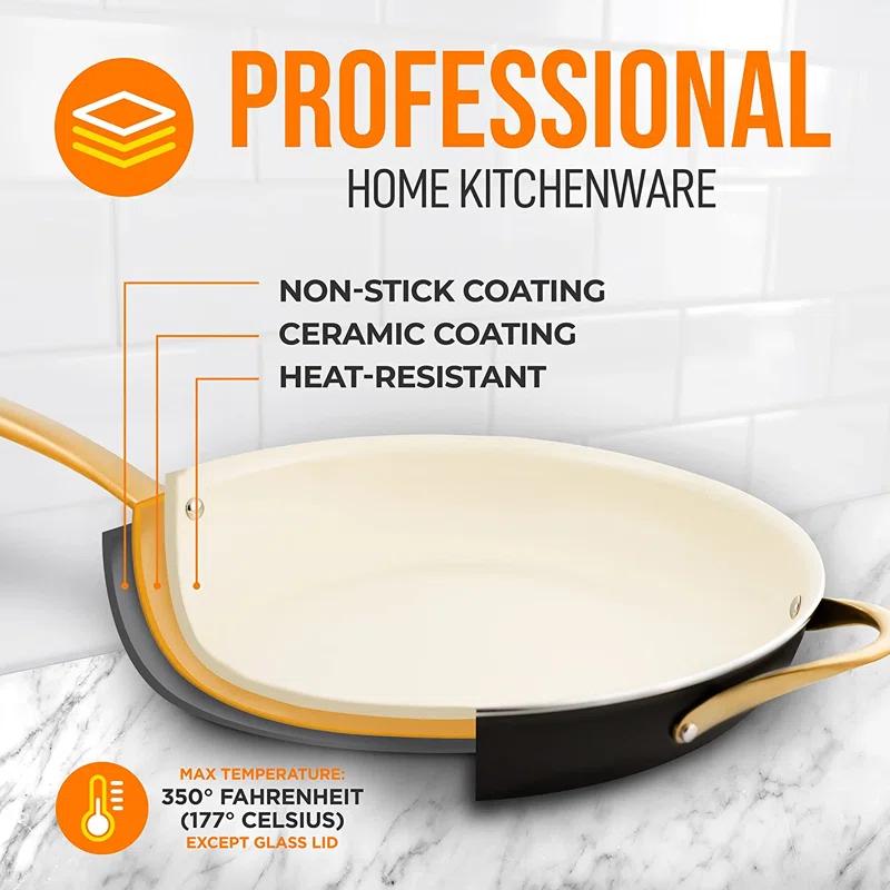 NutriChef NutriChef 14 in. Non Stick Aluminum Frying Pan